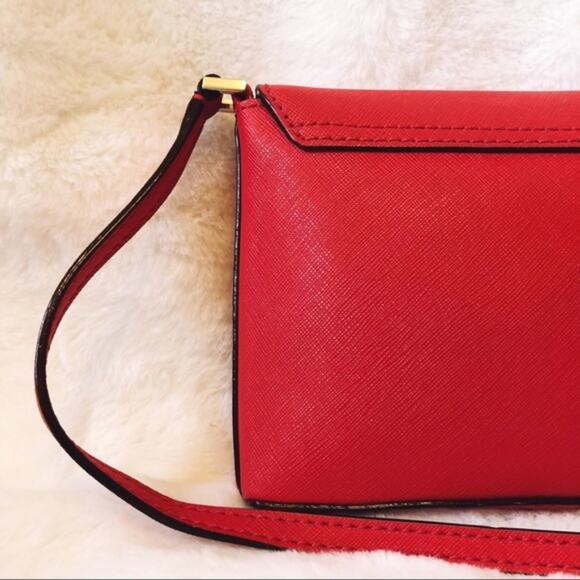 Kate Spade Red Saffiano Leather Crossbody Bag with Gold Hardware - Picture 3 of 8